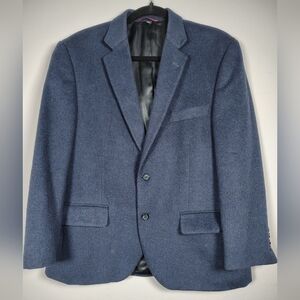 Camel Hair Luxury Classic Men's Blue Blazer Extra Soft Size 40S